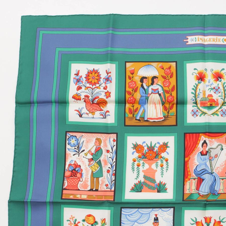 ☘️展示品 未使用☘️ HERMES　IMAGERIE 大衆版画　カレ90 ☘️展示品 未使用☘️ HERMES IMAGERIE 大衆版画 カレ90 - メルカリ