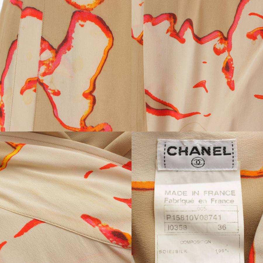シャネル】Chanel 00S シルク セットアップ 総柄 シャツ＆ワンピース  