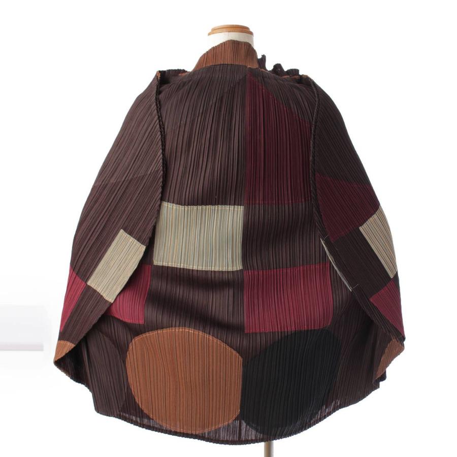 美品イッセイミヤケ PLEATS PLEASE ポンチョ 総柄 ふるい分け マルチカラー