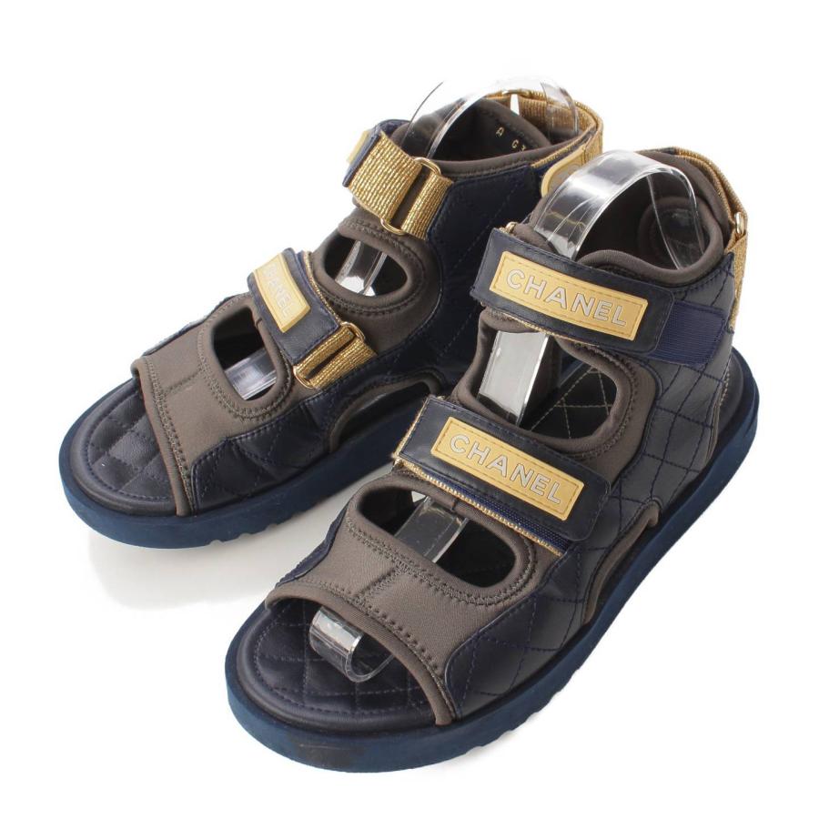 CHANEL ネイビー サンダル