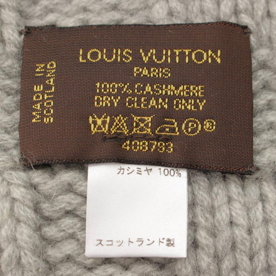 Louis Vuitton マフラー 黒とグレー モノグラム　カシミヤ LOUIS VUITTON - 【本物保証】 新品同様 ルイヴィトン LOUIS
