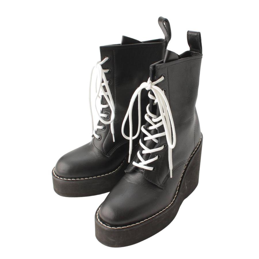 sacai 【サカイ】sacai 17年 VIBRAMソール 厚底 レザー ブーツ 17 