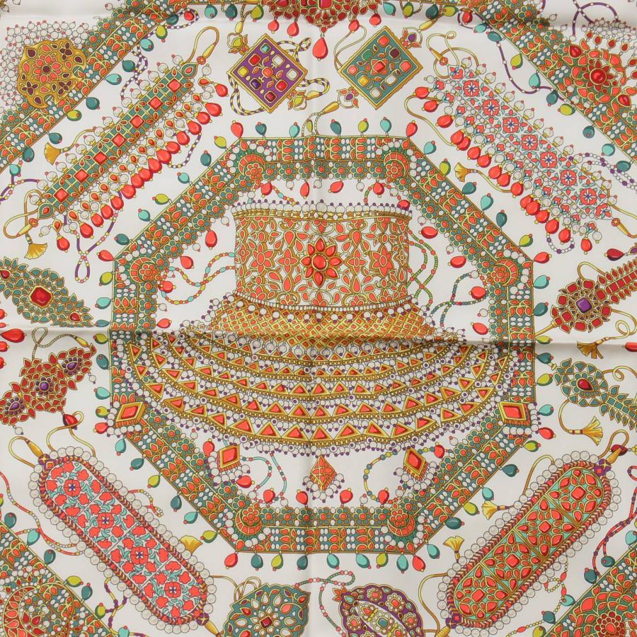 エルメス】Hermes カレ90 シル スカーフ PARURES DES MAHARAJAS