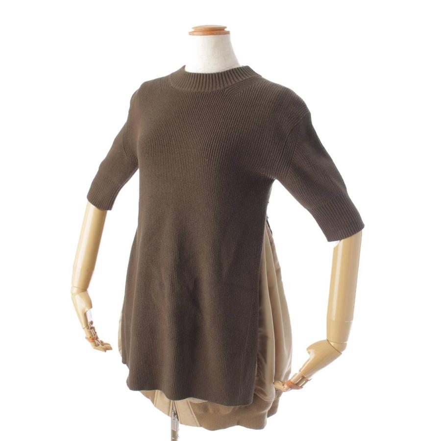 サカイ】sacai 22年 ニット ショートスリーブ ドッキング ワンピース  