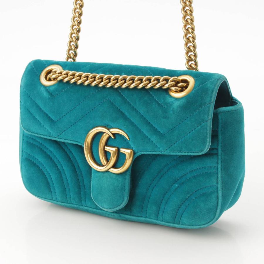 グッチ】Gucci GGマーモント ベルベット チェーンショルダーバッグ 