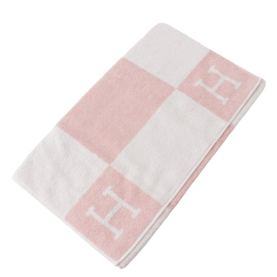 HERMES バスタオル ピンク・ホワイト