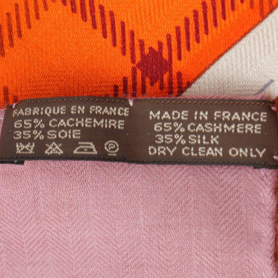 売上超安い 【エルメス】Hermes　カレ140 カシミヤ シルクスカーフ Camails カマイユ 馬兜 オレンジ 未使用184966