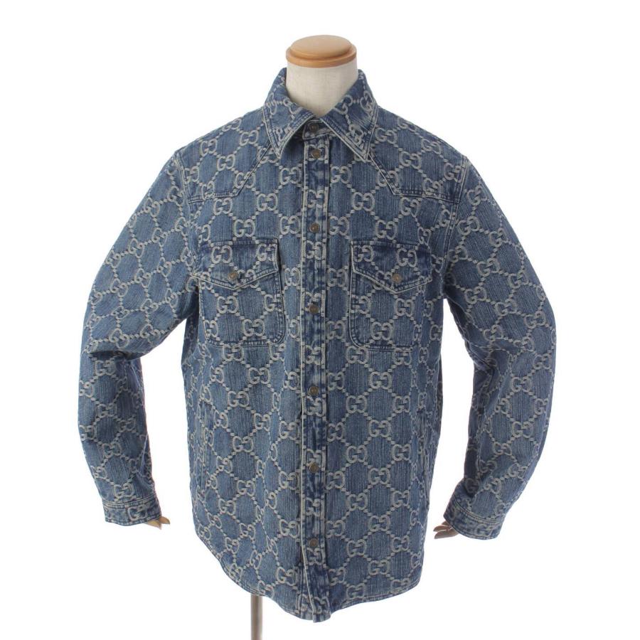GUCCI 【グッチ】Gucci メンズ GGジャガードデニム シャツ GUCCI 【グッチ】Gucci メンズ GGジャガードデニム シャツ