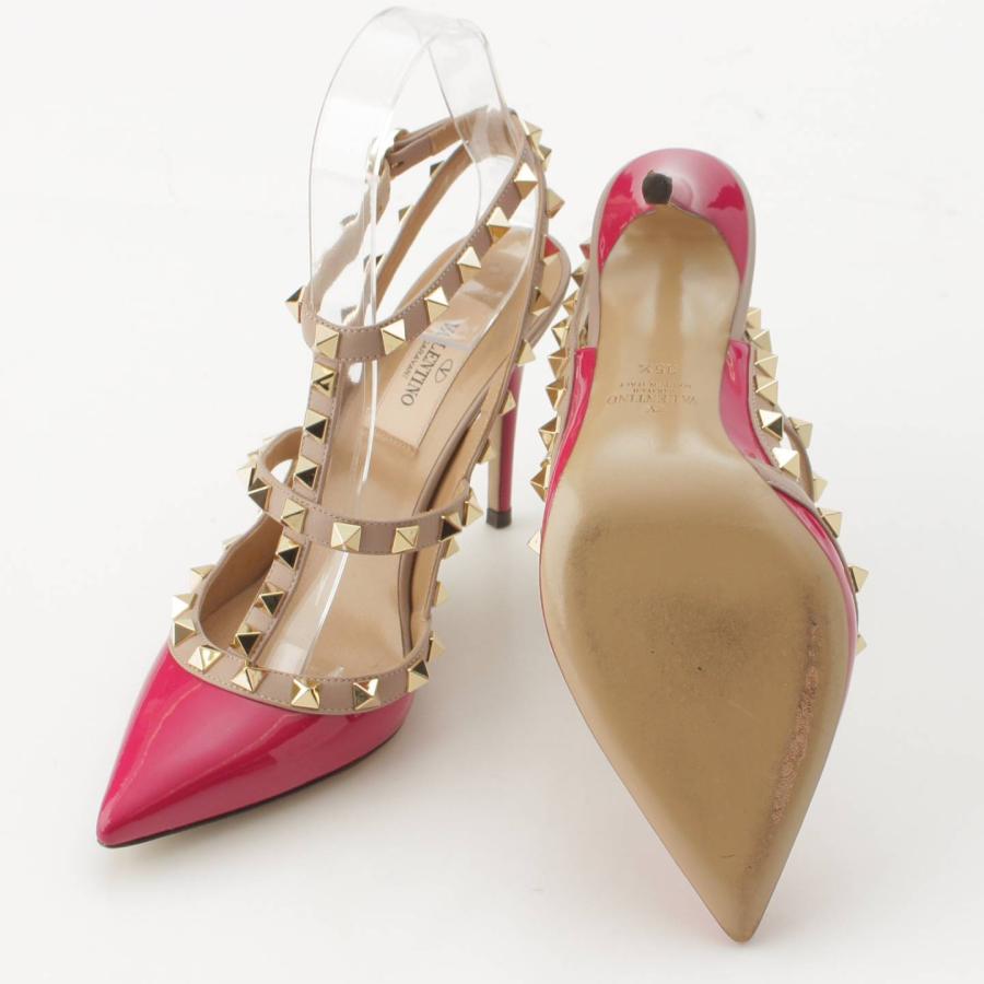 ヴァレンティノ】Valentino ロックスタッズ パテント ヒールパンプス 