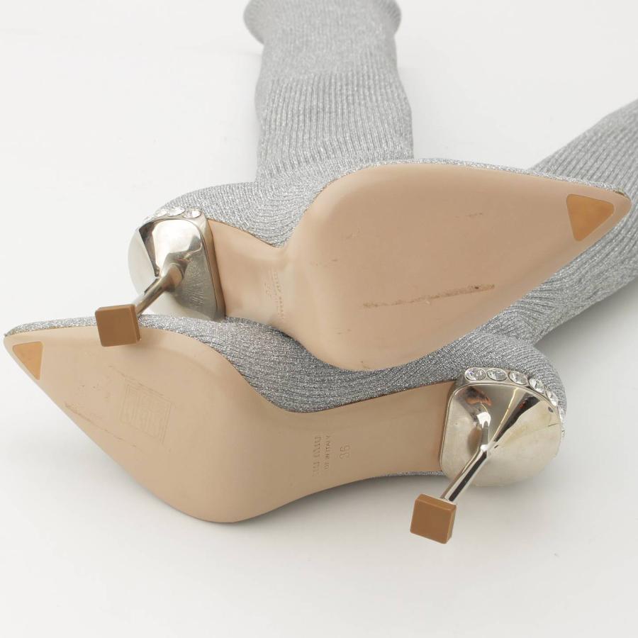 miu 【ミュウミュウ】Miu Miu ビジュヒール ニーハイブーツ ソックス  