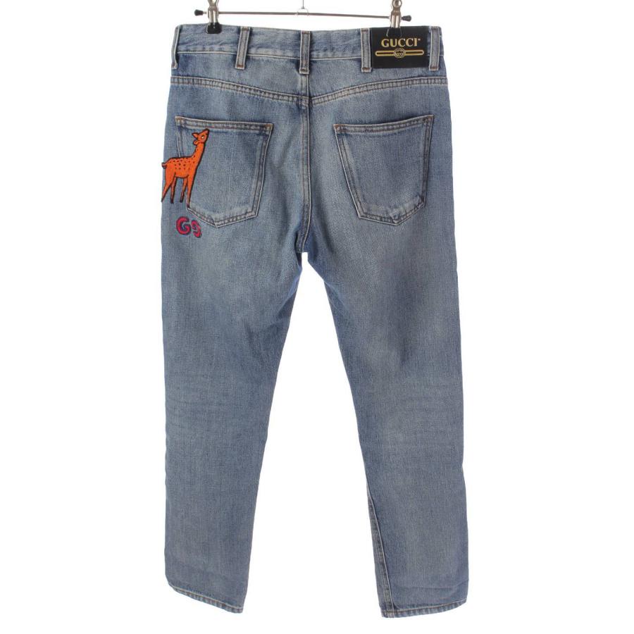 【GUCCI】グッチ デニムジーンズ ロゴ入り ビー刺繍大きめ 【38インチ】 GUCCI】グッチ デニムジーンズ ロゴ入り ビー刺繍大きめ 【38インチ