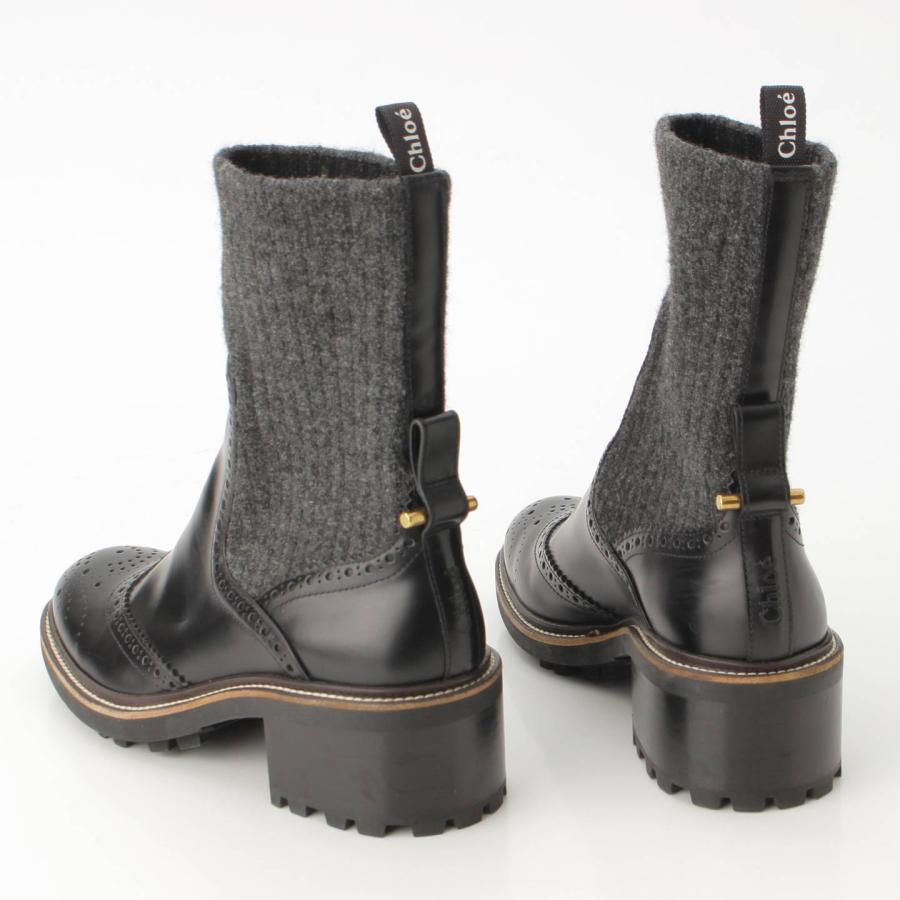Chloe 【クロエ】Chloe フランヌ レザー ニット ソックス アンクル 