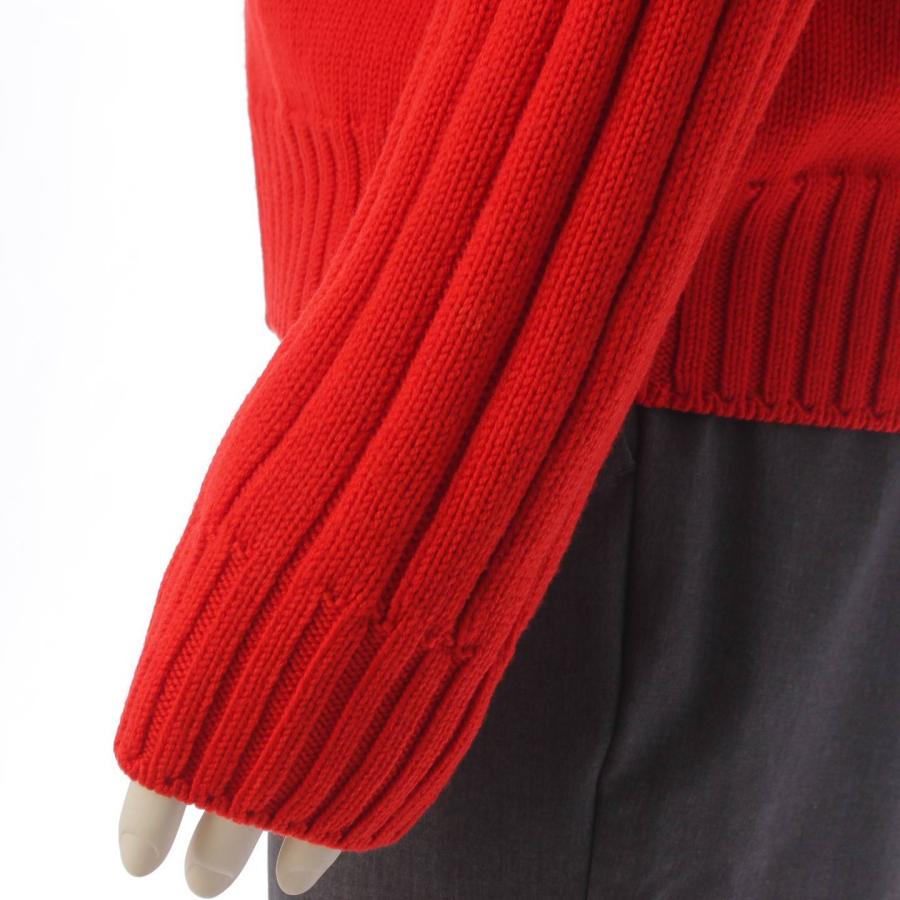 エルメスメンズ ニットジャケット ジップ ブルゾン レッド XL