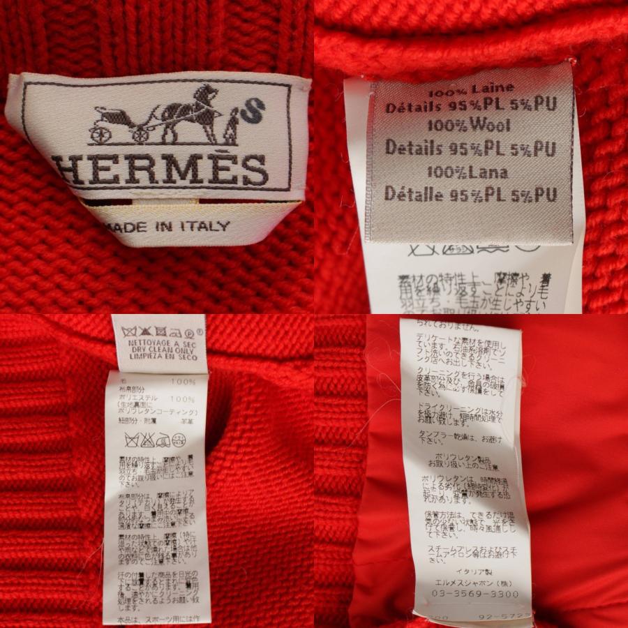 エルメスメンズ ニットジャケット ジップ ブルゾン レッド XL エルメスメンズ ニットジャケット ジップ ブルゾン レッド XL