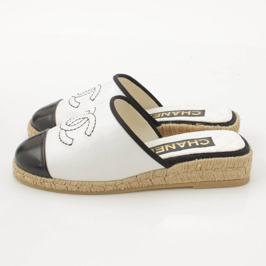 シャネル】Chanel 23P ココマーク エスパドリーユ フラット サンダル 
