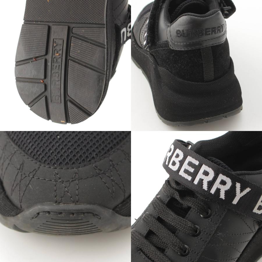 【バーバリー】Burberry　Ronnie Zig Low Sneakers ロゴ ベルクロスニーカー ブラック 37 【中古】187078｜retrojp｜09