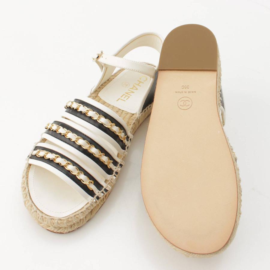 □ □ 43098☆シャネル ココマーク ゲートNo.5ストラップサンダル