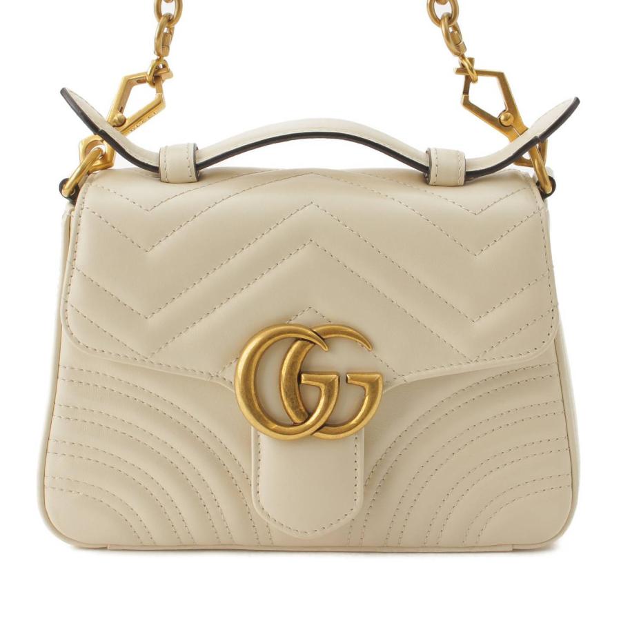 GUCCI ハンドバッグ GGレザー グッチ 2WAY ハンドバッグホワイト