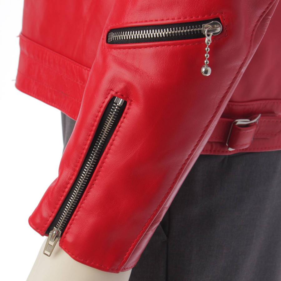 AVIakit レッド シングルライダースジャケット