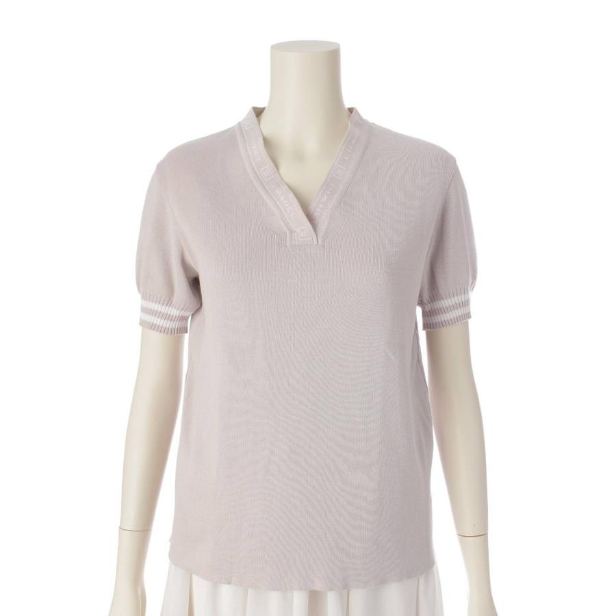 CHANEL 【シャネル】Chanel 04P スポーツライン Vネック ロゴ ニット  