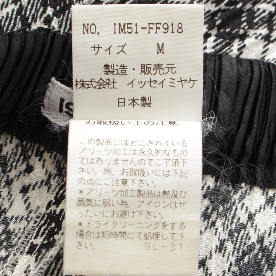 【イッセイミヤケ】Issey miyake　90'S マルチチェック プリーツ パンツ ボトムス IM51-FF918 ブラック×ホワイト M 188064｜retrojp｜09