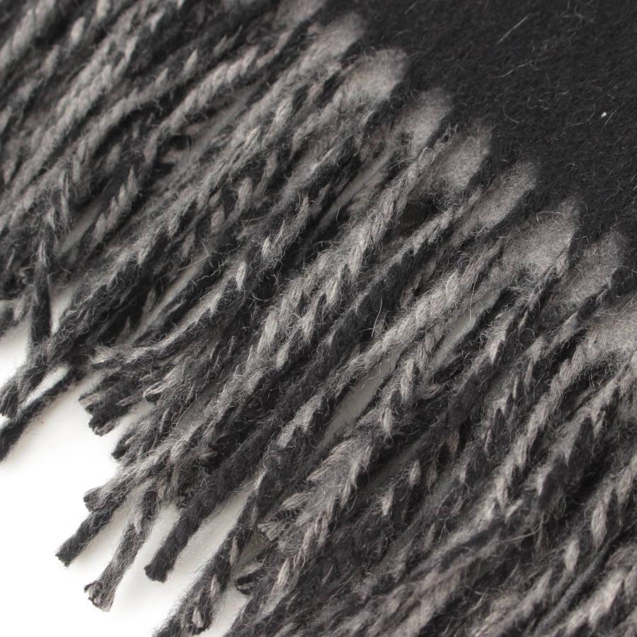 美品HERMES エルメスグレージュカシミヤマフラータグ刺繍ロゴ