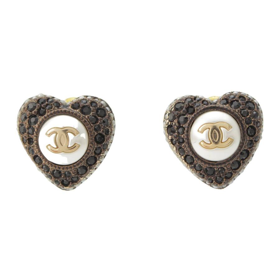 CHANEL ピアス　ココ　ハート　ラインストーン CHANEL ピアス ココ ハート ラインストーン ココマーク ハート ピアス
