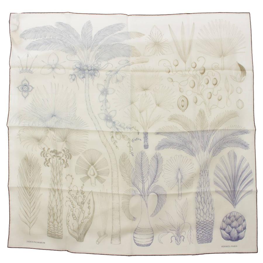 HERMES 【エルメス】Hermes カレ90 カシミヤ スカーフ INDEX PALMARUM  