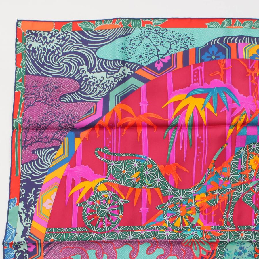 エルメス】Hermes カレ90 シルクスカーフ EX‐LIBRIS EN KIMONOS キモノ 