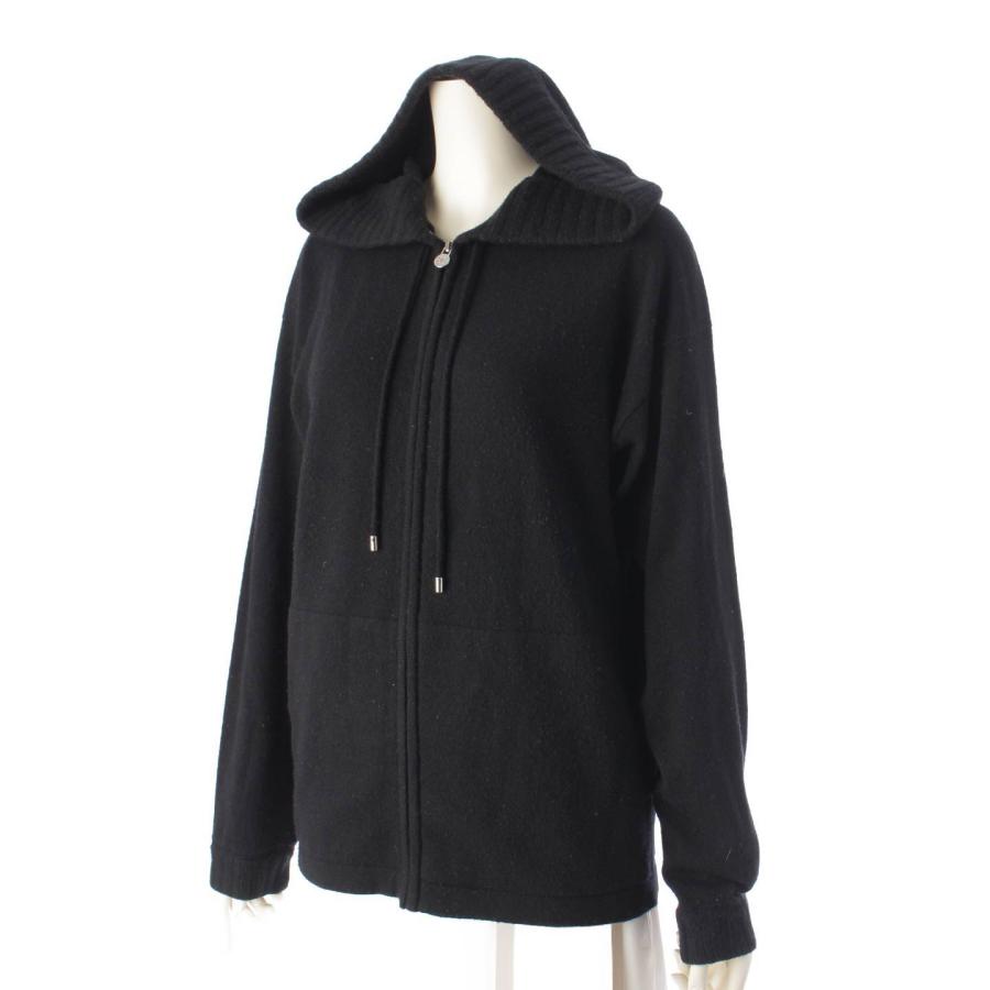 シャネル】Chanel カシミヤ ココマーク ニット フーディ ジップ 