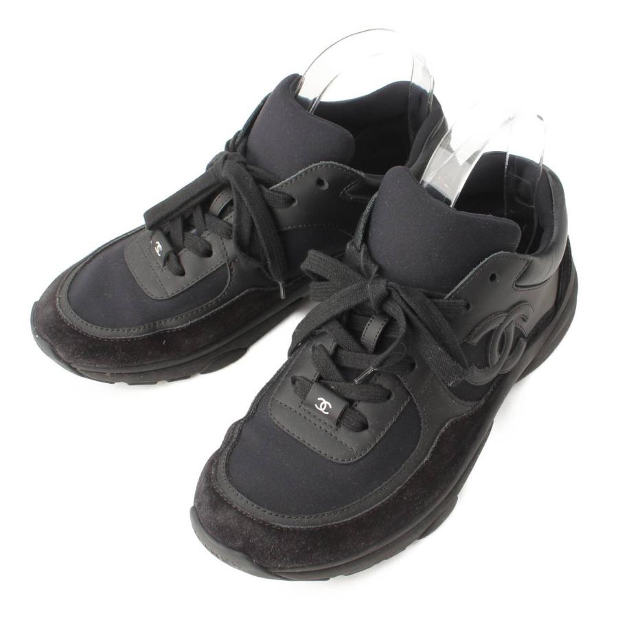 CHANEL 【シャネル】Chanel ココマーク ナイロン×スエード レース  