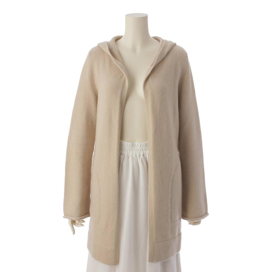 FOXEY フード付きベージュロングコート　F FOXEYフード付き ベージュ ロングコート