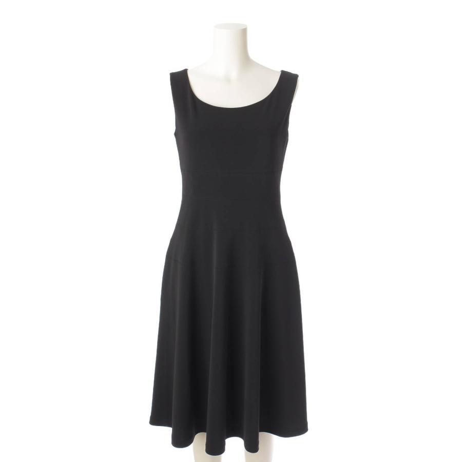 FOXEY 黒 ノースリーブ フレアワンピース