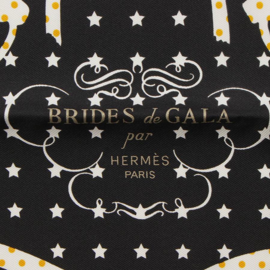 ＼半額SALE／ 【エルメス】Hermes　カレ55 シルクスカーフ バンダナ Brides de Gala ブリッドドゥガラ ブラック 【正規品保証】190662