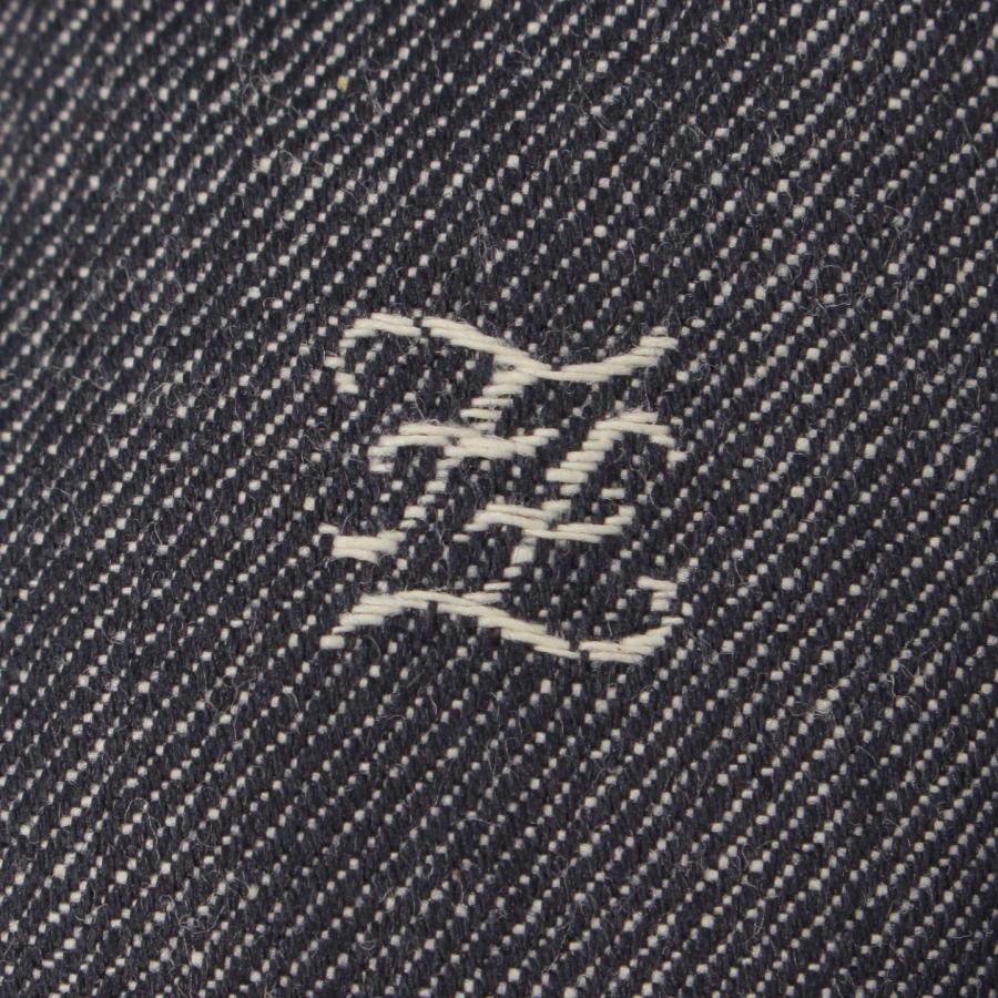 フェンディ】Fendi ロゴ刺繍 スリット ホワイトステッチ デニム  