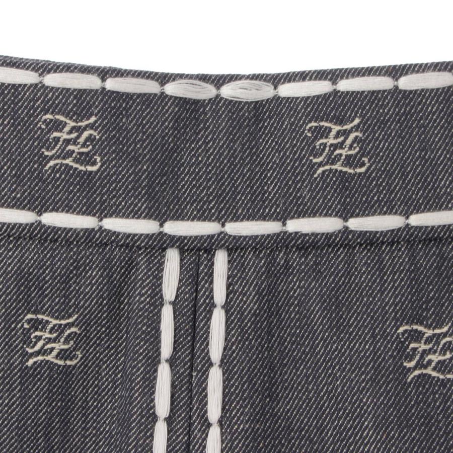 フェンディ】Fendi ロゴ刺繍 スリット ホワイトステッチ デニム  