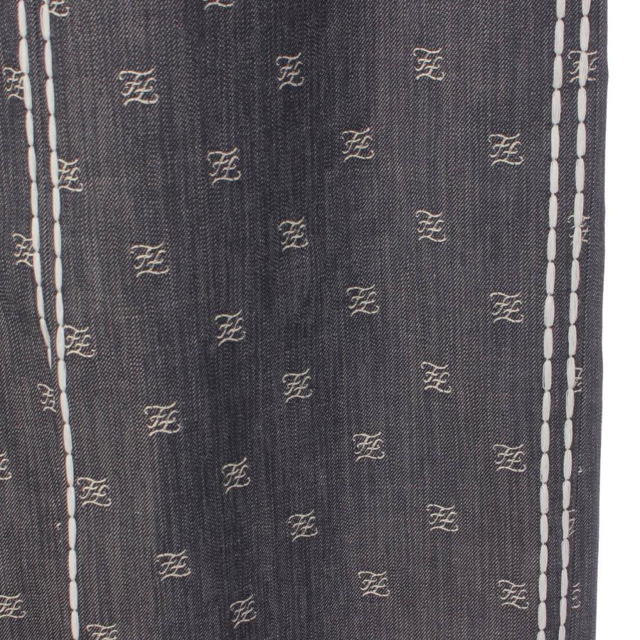 フェンディ】Fendi ロゴ刺繍 スリット ホワイトステッチ デニム  