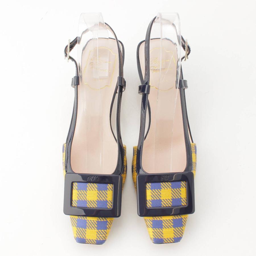 ロジェヴィヴィエ】Roger Vivier スクエアバックル チェック柄 