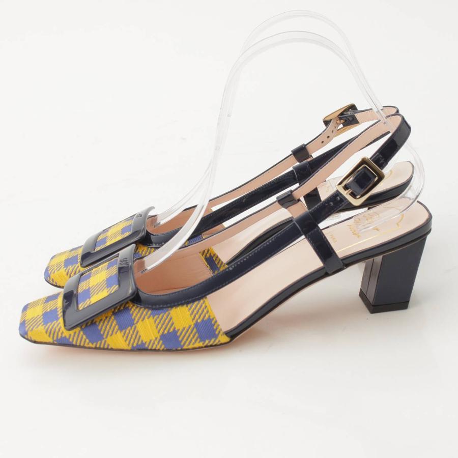 ロジェヴィヴィエ】Roger Vivier スクエアバックル チェック柄 