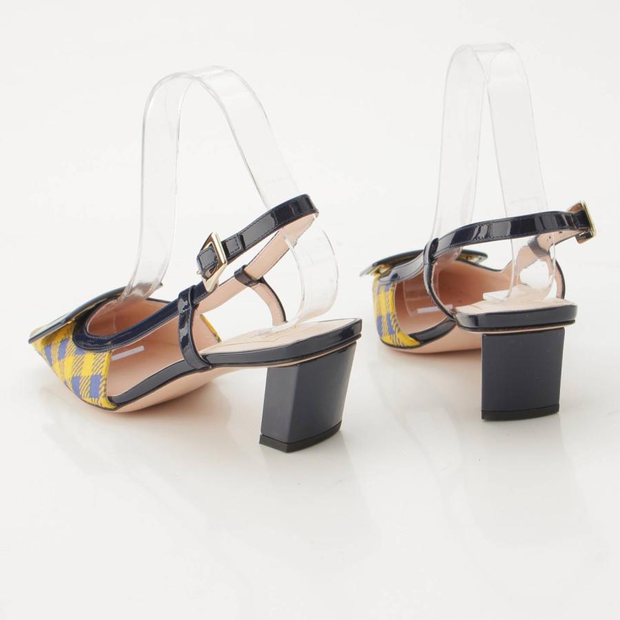 ロジェヴィヴィエ】Roger Vivier スクエアバックル チェック柄 