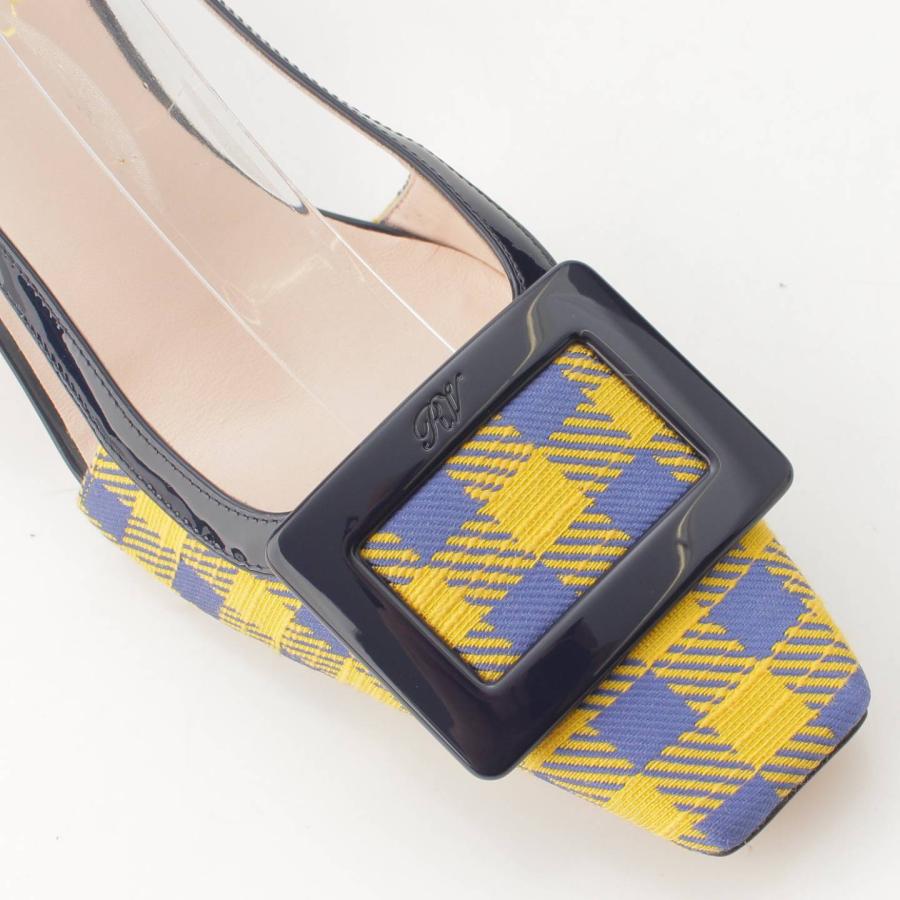 ロジェヴィヴィエ】Roger Vivier スクエアバックル チェック柄 