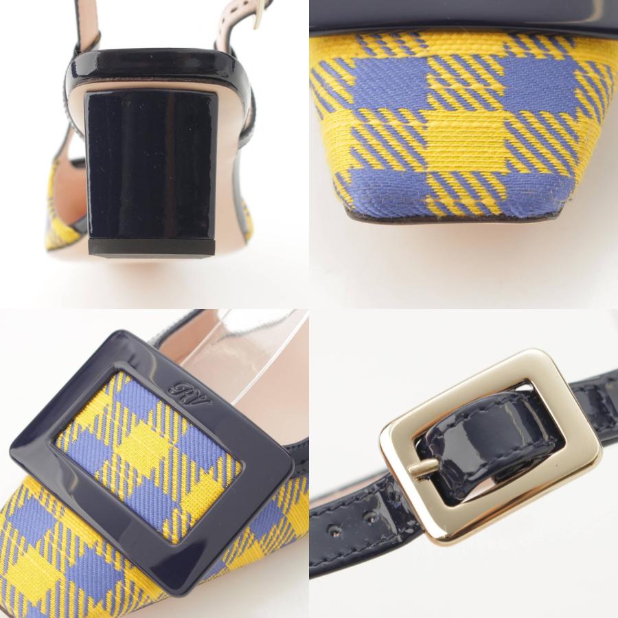 ロジェヴィヴィエ】Roger Vivier スクエアバックル チェック柄 
