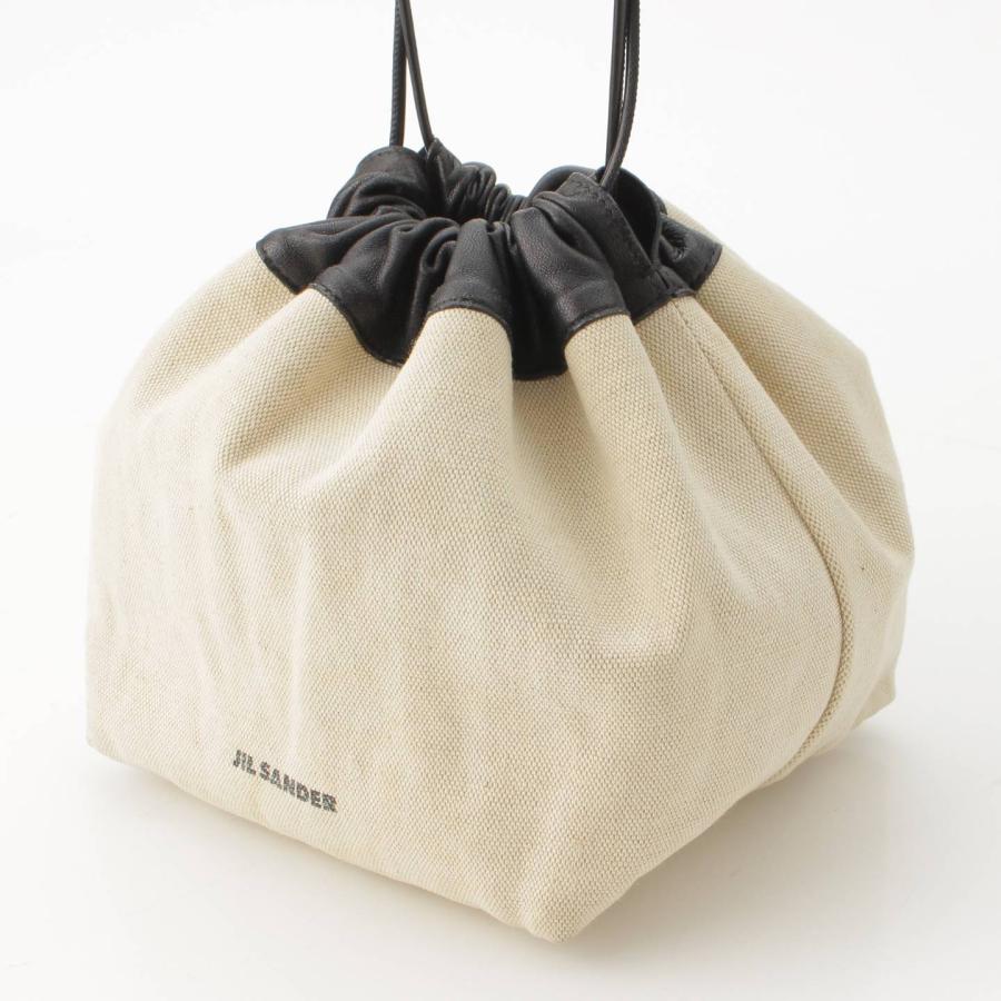 JIL SANDER 【ジルサンダー】Jil Sander キャンバス レザー 巾着 