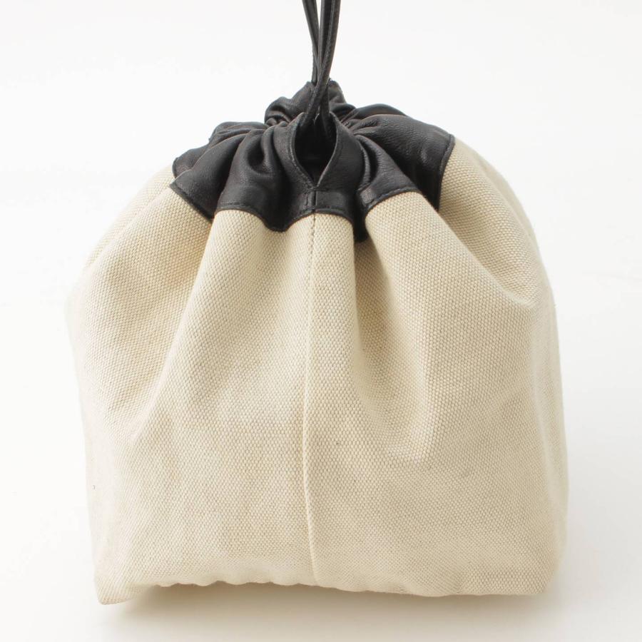 JIL SANDER 【ジルサンダー】Jil Sander キャンバス レザー 巾着  