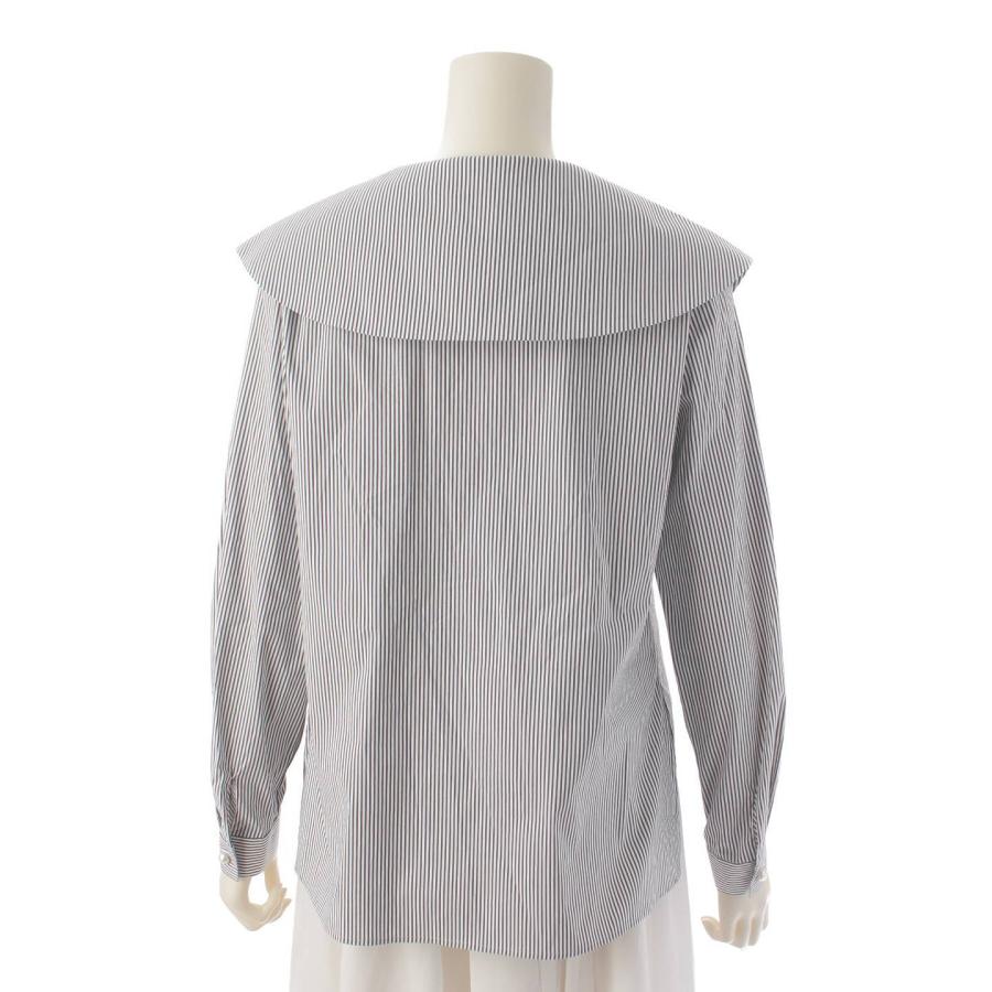 Rene 【ルネ】Rene コットン ストライプ ビッグカラー シャツ ブラウス  