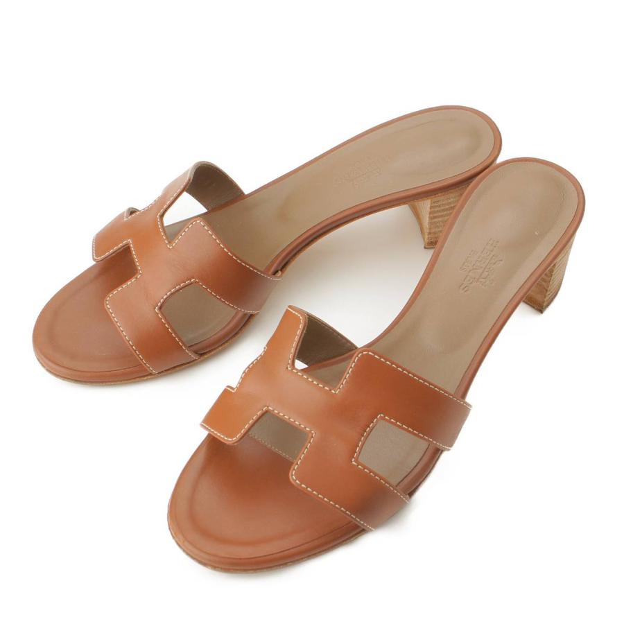 HERMES 【エルメス】Hermes オアジス Hモチーフ レザー エトゥープ 