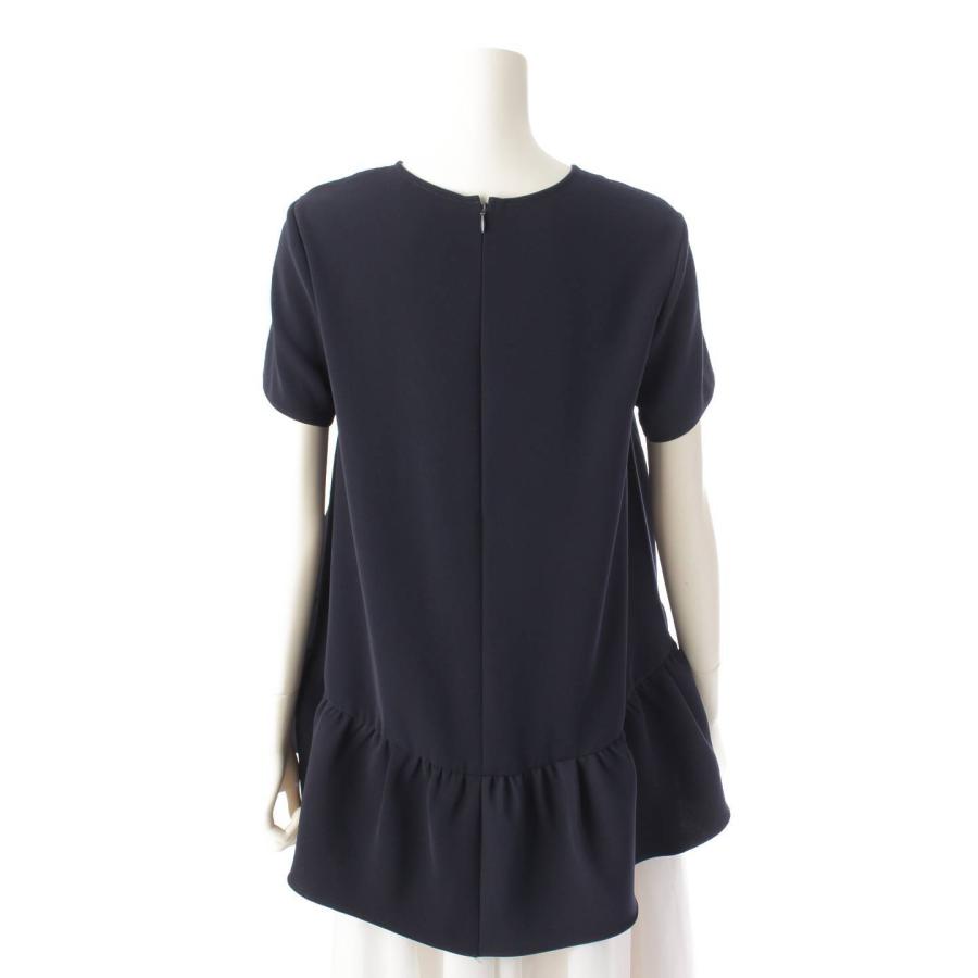 YOKO CHAN フリルネイビートップス フリーサイズ 大きめシルエット