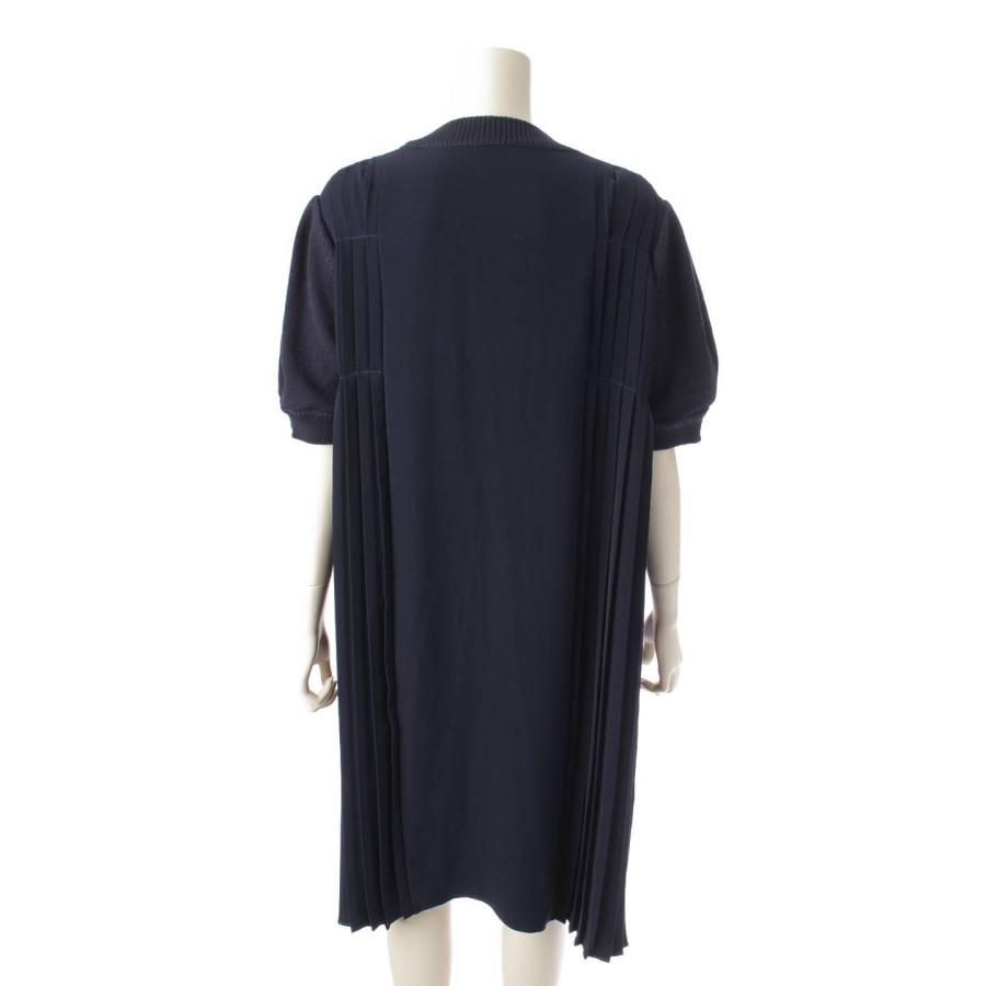 アディアム】ADEAM 23年 Ellsworth Dress プリーツ ニット切替 ドレス  