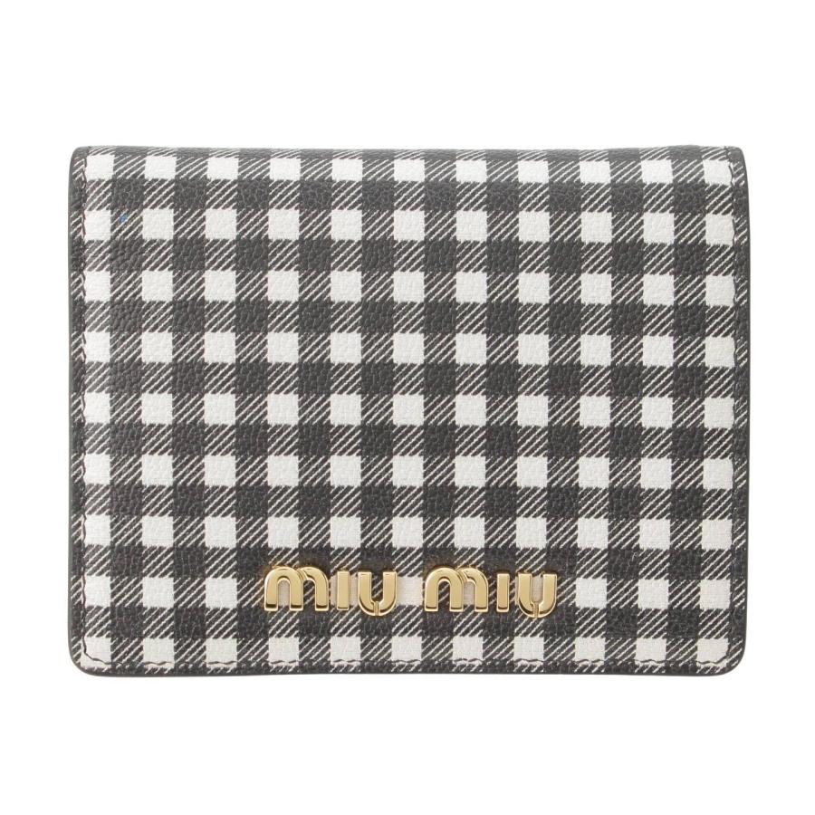 miu 【ミュウミュウ】Miu Miu ギンガムチェック レザー コンパクト  