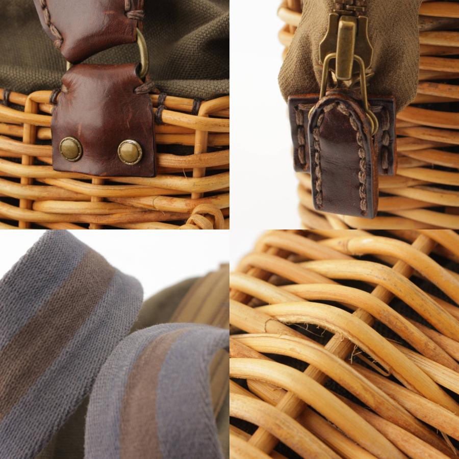 エバゴス】ebagos ラタン 紅籐×キャンバス 2way かごバッグ  